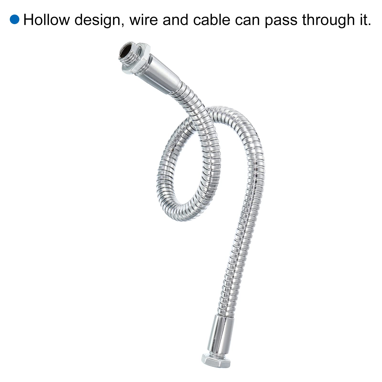 PATIKIL 11.8'' Microphone Gooseneck, M10/M8 Fine Thread 8mm Metal Universal Hose Flexible Arm Gooseneck Tube Extension for Multi